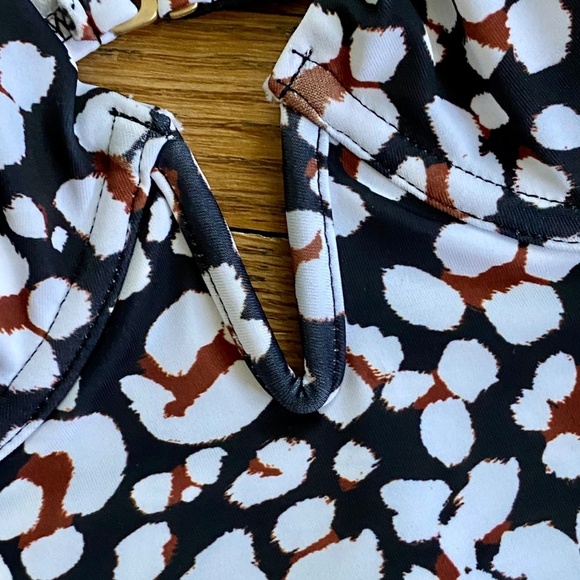 Jessica Simpson Cool Cat Printed V-Wire Tankini Top - Animal Print - Size S - Picture 5 of 14